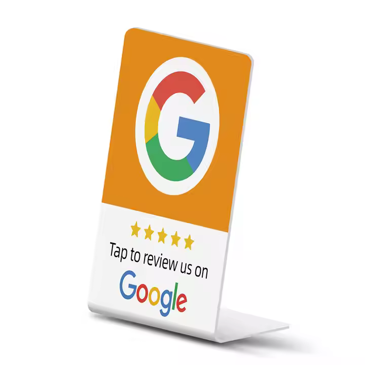 Tap Google Review pvc Stand by TapFive for Instant Reviews Reusable Smart Tap NFC & QR