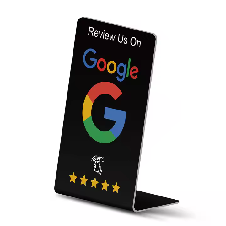 Custom tap google review pvc stand cheap NFC waterproof weatherproof contactless digital business ta