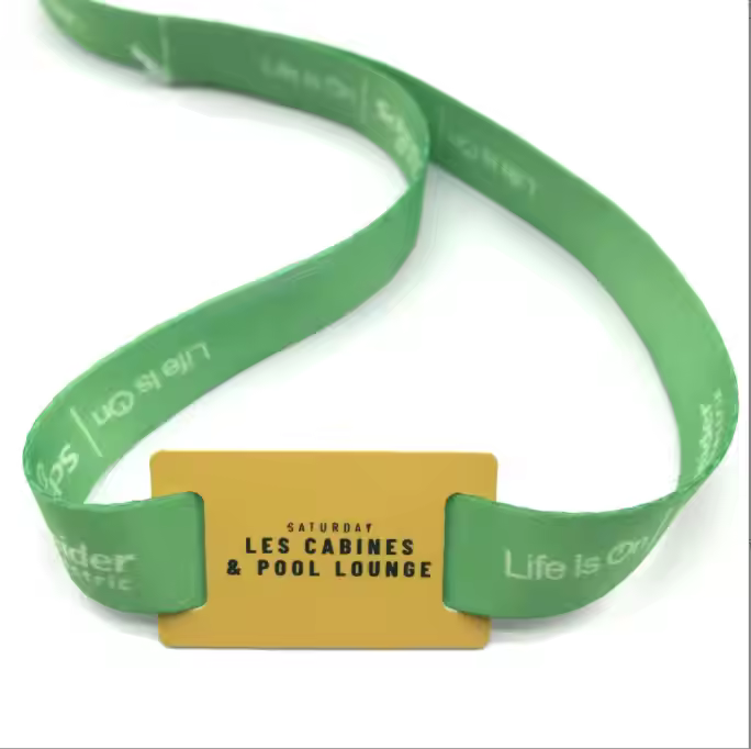 Wholesale customized LOGO rfid woven wristband 125kzh waterproof Door Access control tag bracelet