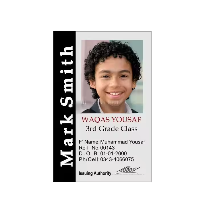Printable Custom standard size Photo Id PVC card Student staff exhibition event card Employee Access